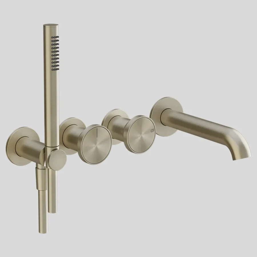 Origini 4 Hole Wall Mounted Bath Mixer & Spout
