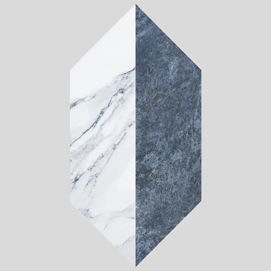 Ferro Blue Polished Porcelain Decorative Tile 22x15
