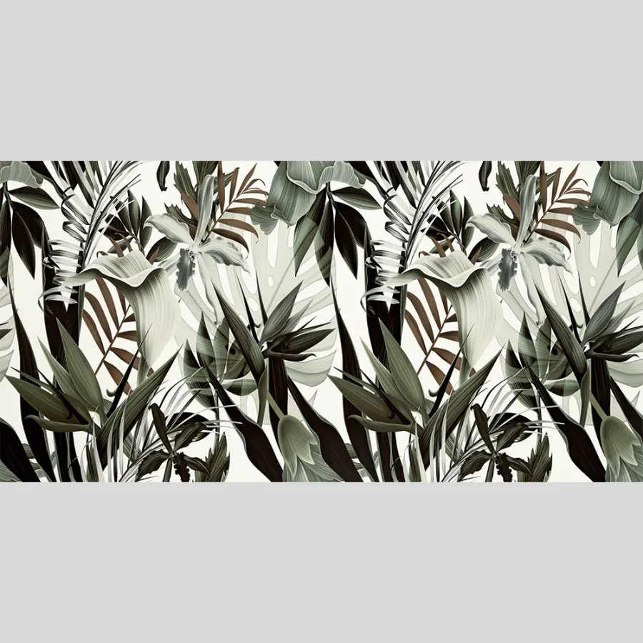 Rainforest Leaves Satin Porcelain Tile