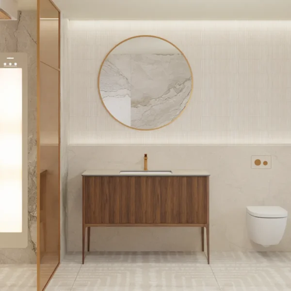 Catalano Valentina Ribbed Walnut 120cm Vanity Set