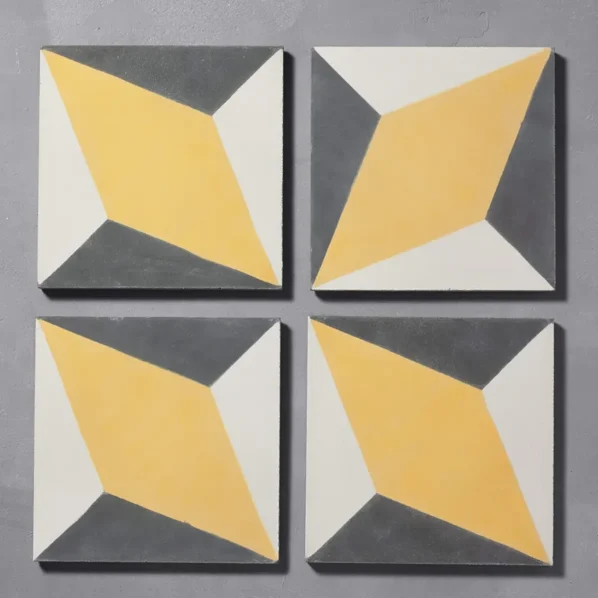 Otura Canola Yellow Cement Tile Multiple Shot With Surround