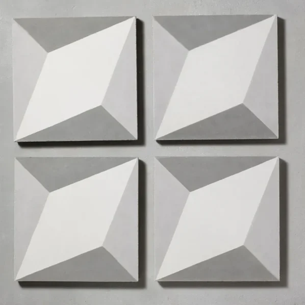 Otura Grey Cement Tile Multiple Shot With Surround