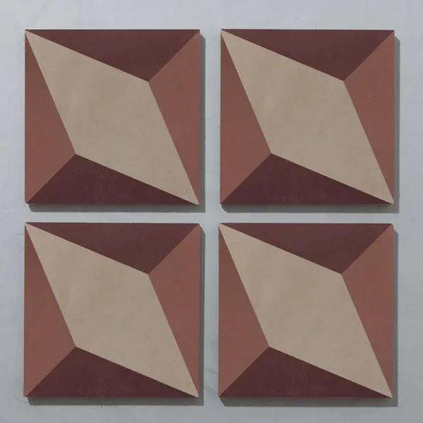 Otura Madder Cement Tile Multiple Shot With Surround