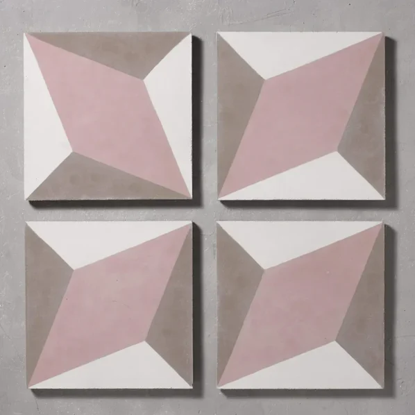 Otura Pink Cement Tile Multiple Shot With Surround