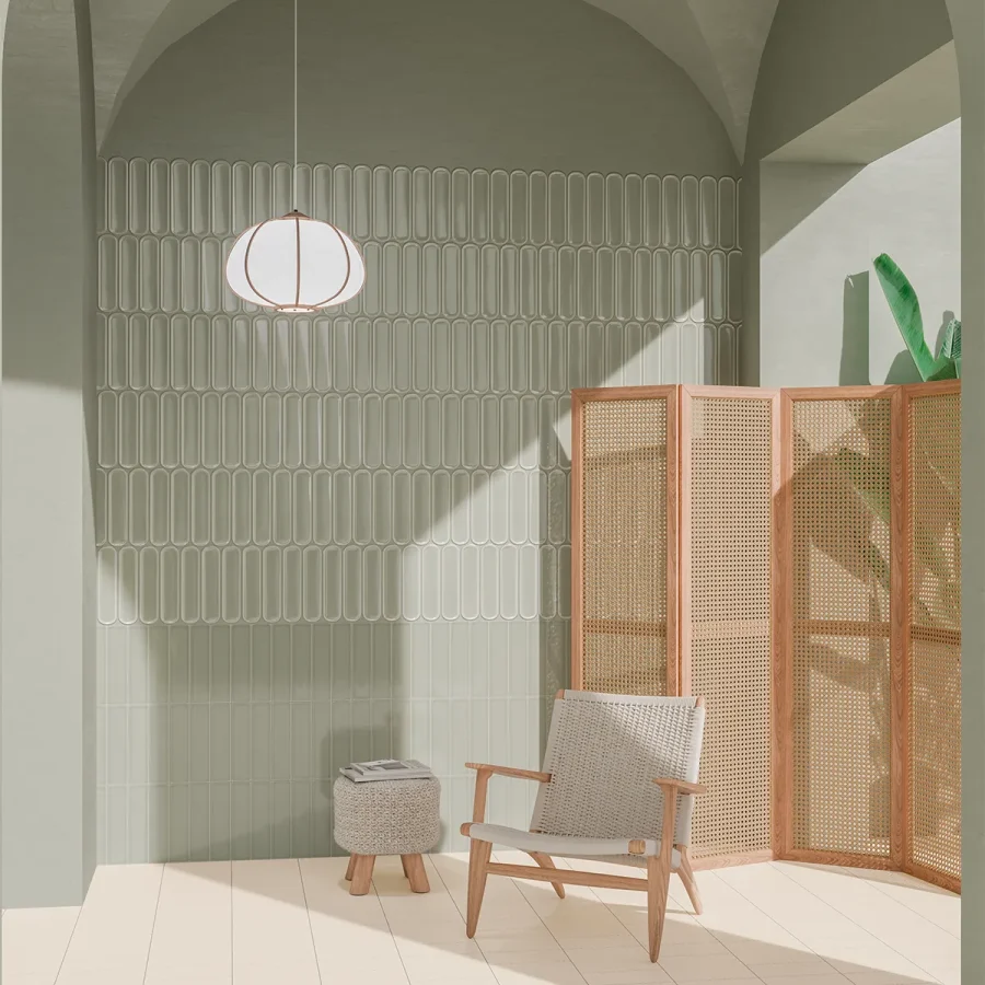 Aquarelle Oval Mint Tile