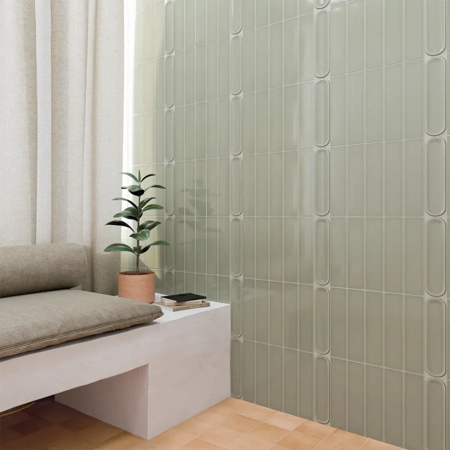 Aquarelle Rectangular Mint Tile