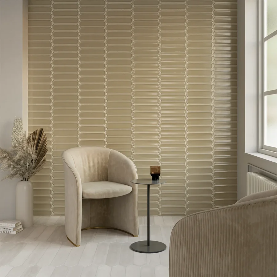 Aquarelle Oval Olive Tile