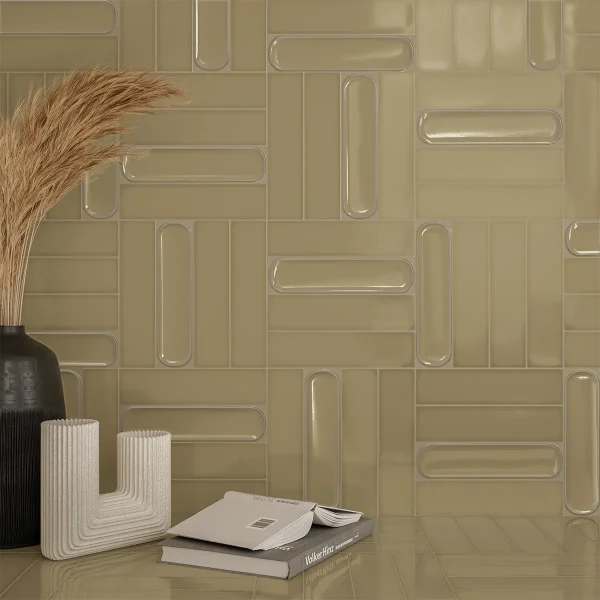 Aquarelle Rectangular Olive Tile