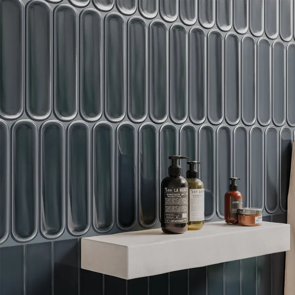 Aquarelle Oval Titanium Tile